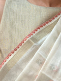 Creamy Soft Satin Saree with Embroidered Butti CSE Geetha Creation