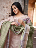 Pink with Chikoo Madhubani Ready to Wear Silk Kurti Set Geetha Creation