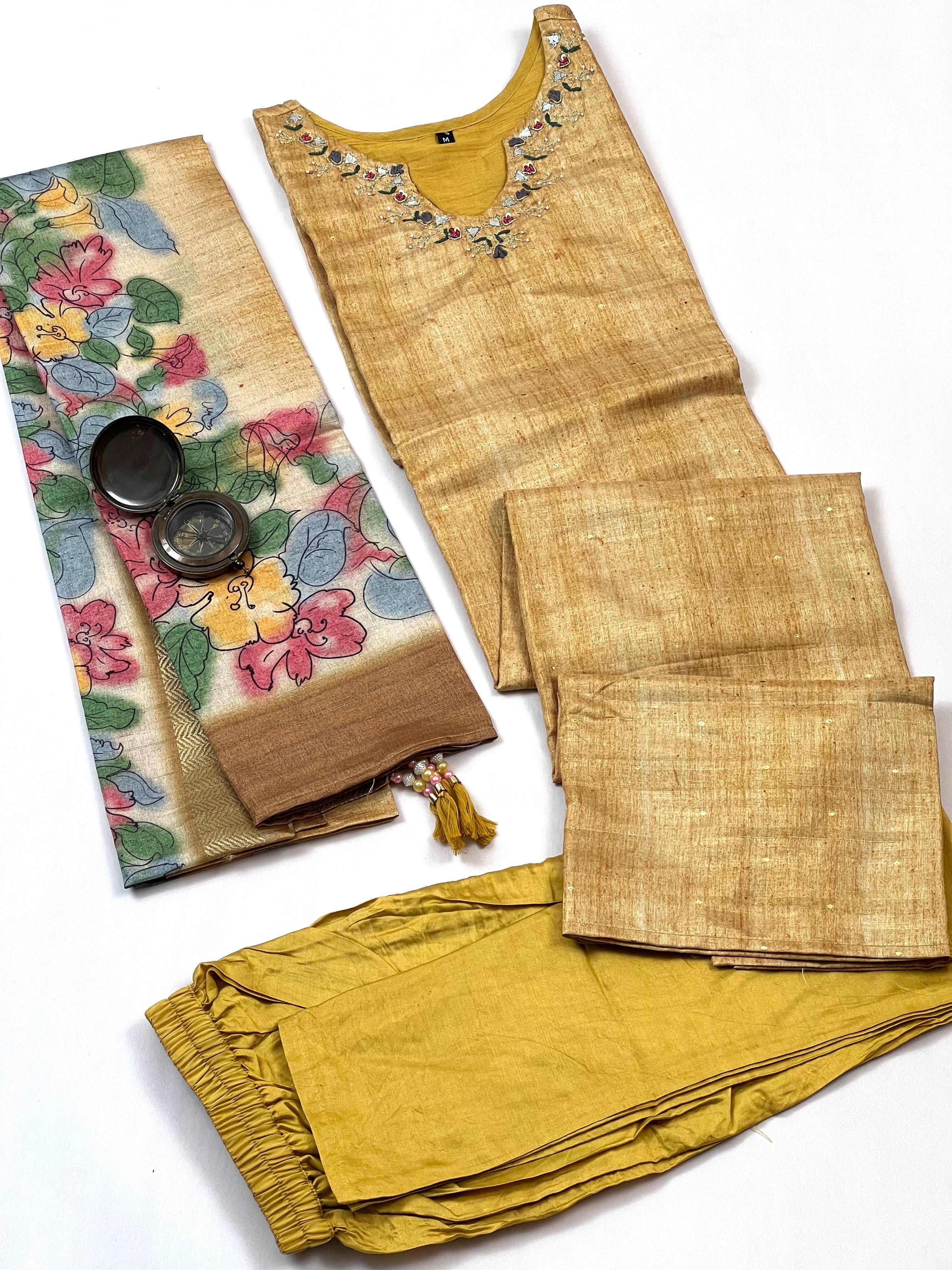 Haldi Mehendi Special Yellow with Floral Ready to Wear Salwar Set