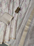 Lilac Vineyard Floral Radiant Satin Saree CSB1 Geetha Creation