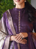 Luxurious Lavender Ready to Wear Silk Kurti Set Geetha Creation