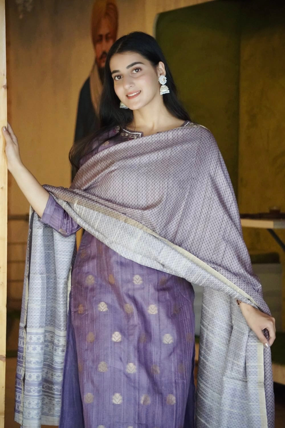 Mauve Premium Ethnic Ready To Wear Kurti Set Geetha Creation