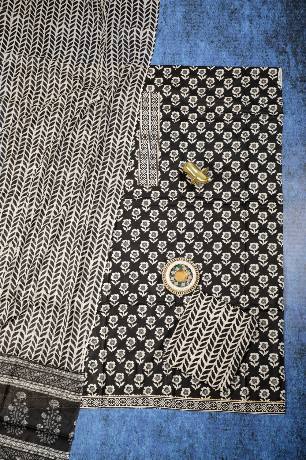 Pure Charcoal Grey Soft Cotton Suit Set Geetha Creation