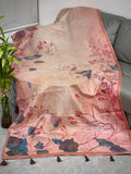Leafy Dance in Tussar Tissue Crushed Saree