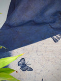 Blue Butterflies in Tussar Tissue Crushed Saree Geetha Creation