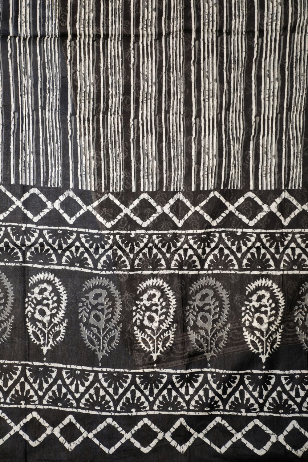 Pure Smoky Black Soft Cotton Unstitched Suit Set Geetha Creation