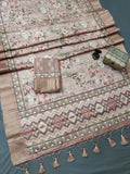 Strawberry Blush Harmony Chapa Handloom Tussar Saree CA1 Geetha Creation