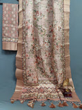 Strawberry Blush Harmony Chapa Handloom Tussar Saree CA1 Geetha Creation