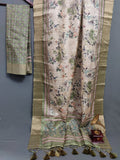 Tropical Pink Oasis Chapa Handloom Tussar Saree CA1 Geetha Creation