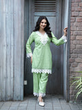 Premium Chikankari Cut Work Co-ord Set
