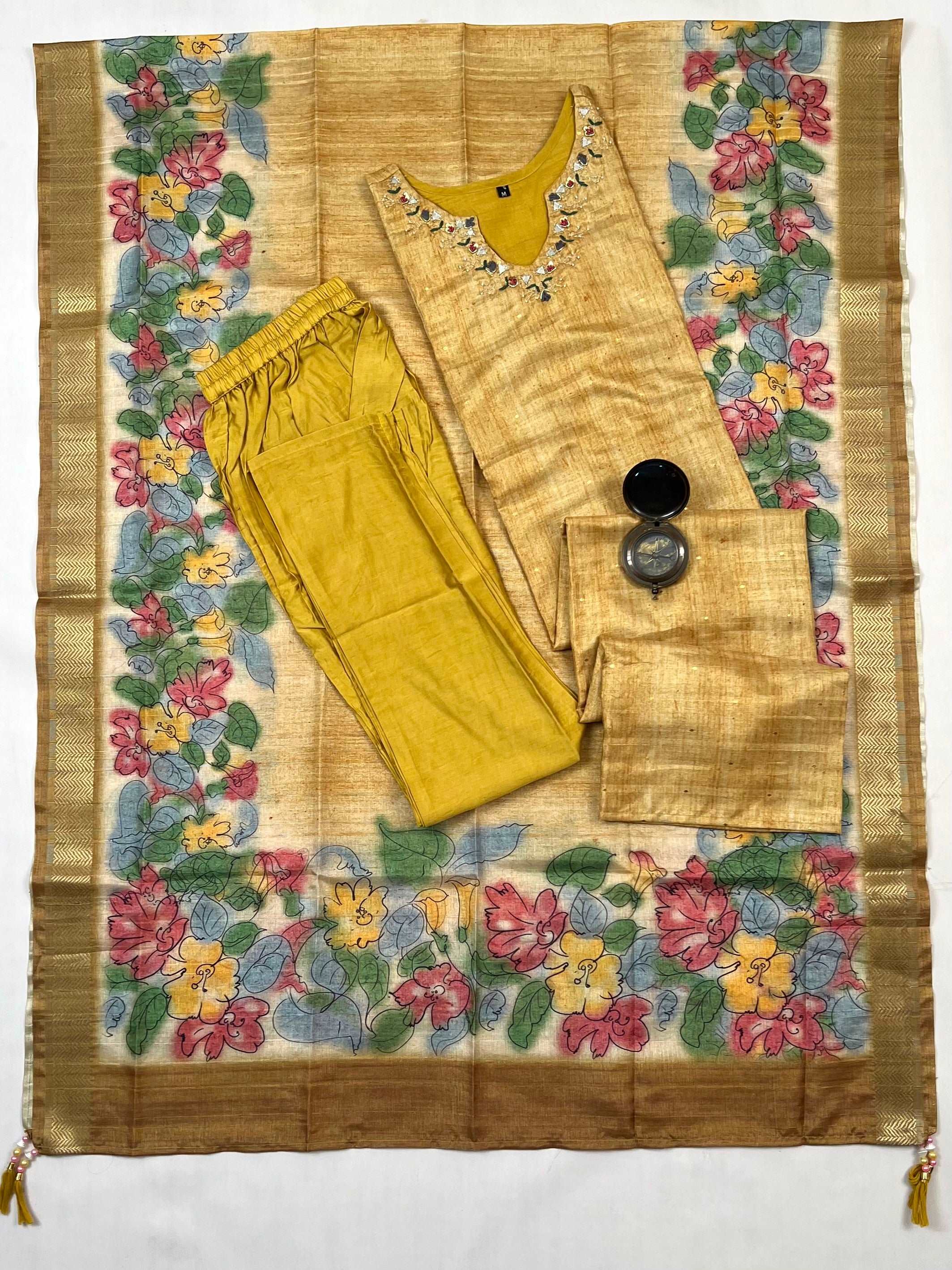 Haldi Mehendi Special Yellow with Floral Ready to Wear Salwar Set