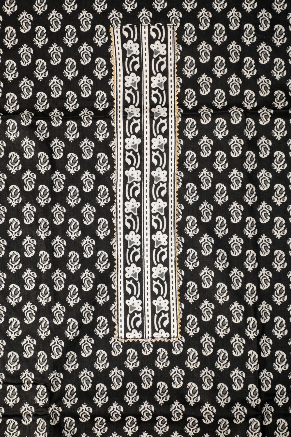 Pure Smoky Black Soft Cotton Unstitched Suit Set Geetha Creation