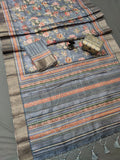 Lavender Rose Radiance Chapa Handloom Tussar Saree CA1 Geetha Creation