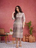 Purple with Chikoo Ready to Wear Silk Kurti Set Geetha Creation