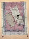 Pink with Chikoo Madhubani Ready to Wear Silk Kurti Set
