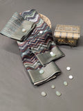 Obsidian Spectrum Symphony Handloom Tussar Saree C4