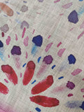Bursting Rainbow Pink Abstract Linen Saree