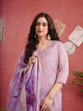 Violaceous Sparkle Linen Ready To Wear Kurti Set Geetha Creation