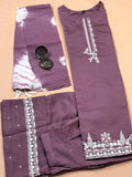 Mauve with White Threadwork Ready to Wear Short Kurti palazzo set