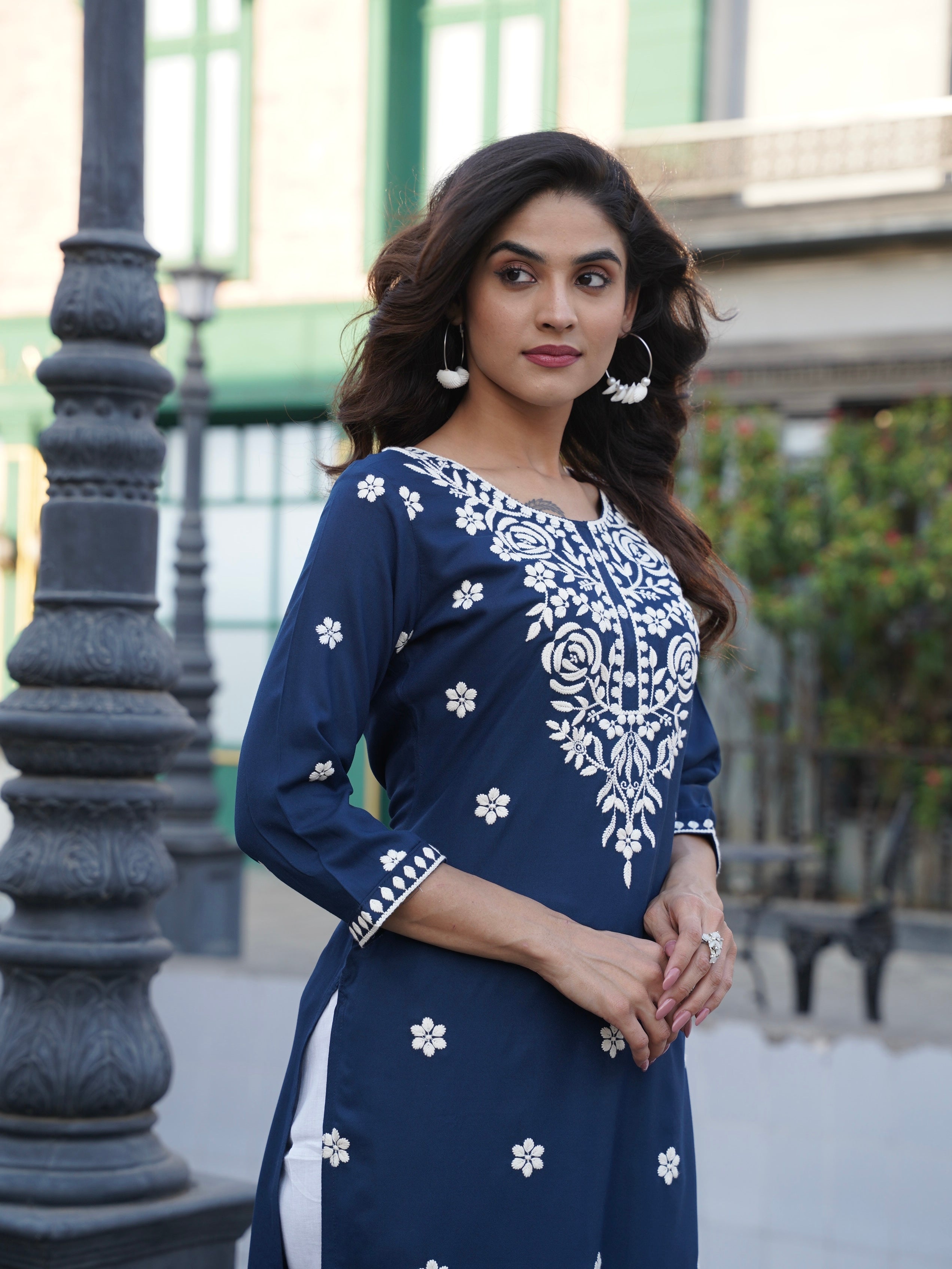 Premium Chikankari Kurta Geetha Creation