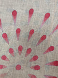 Firecrackers in Cream Abstract Linen Saree