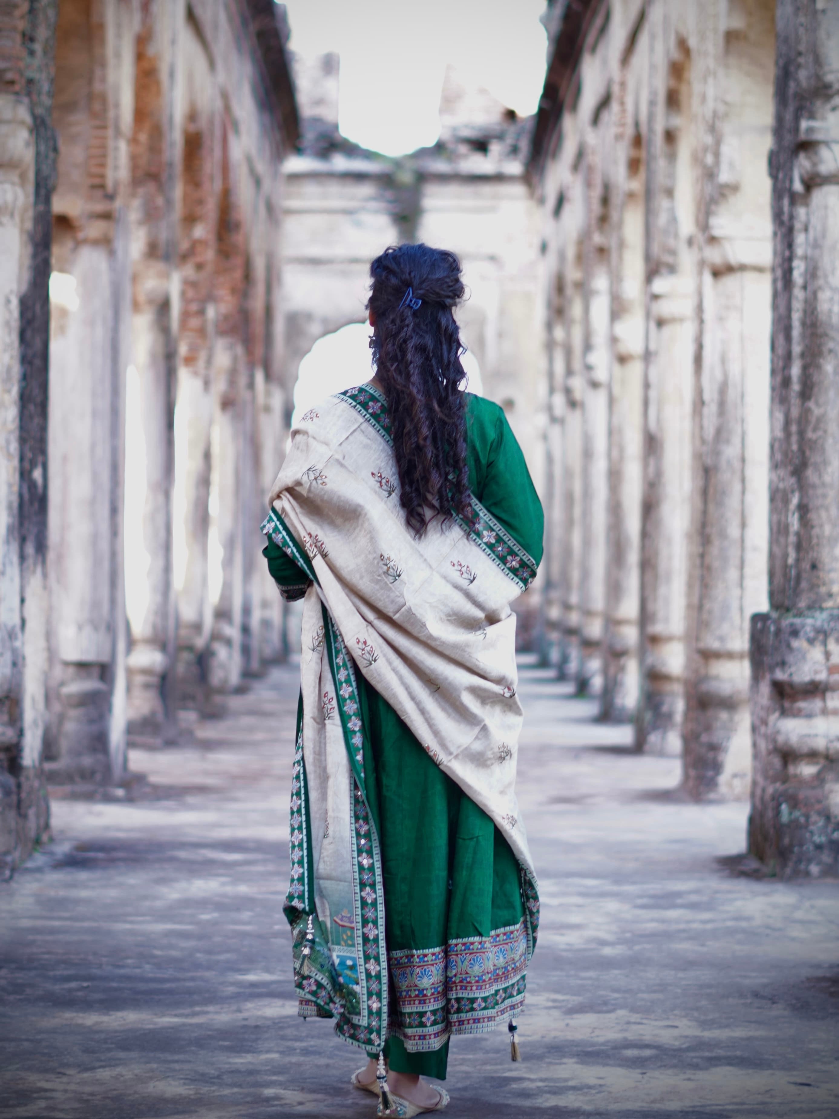 Heritage Green Ready to Wear Anarkali Dress