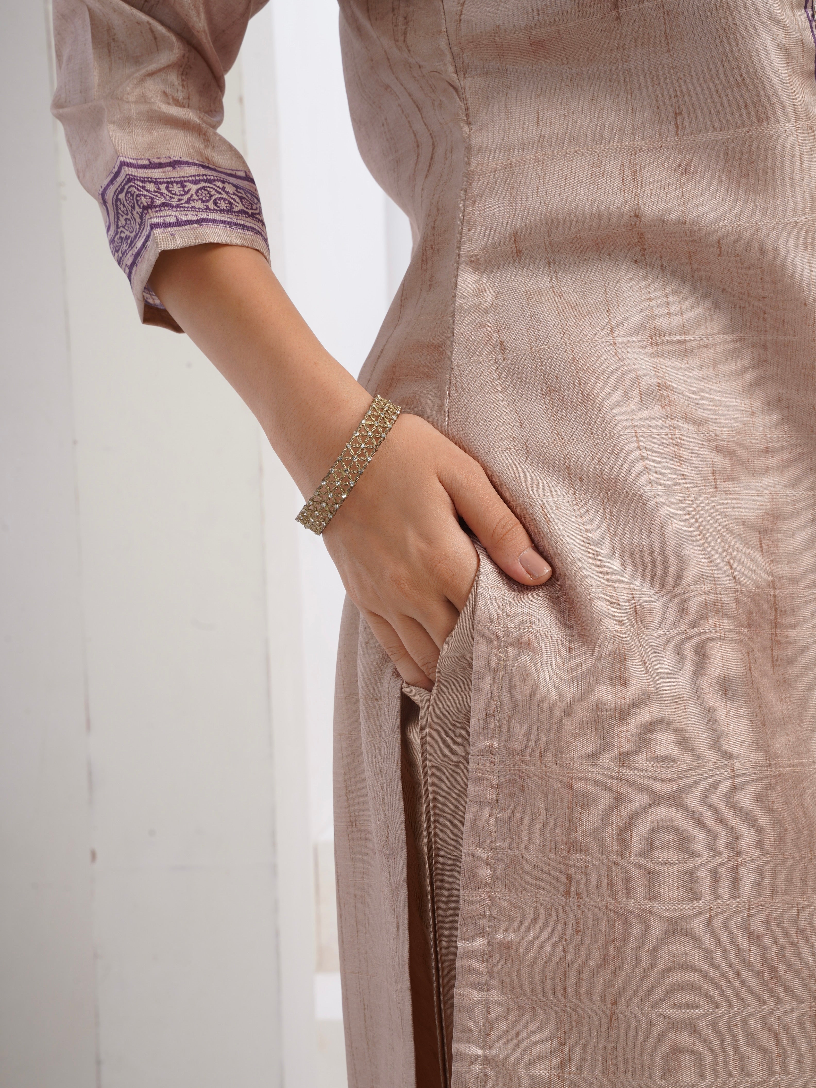 Plum Perfection with Chiku Ready To Wear Silk kurta Set Geetha Creation