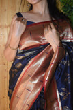 Royal Blue Paithani Saree | Royal Blue Buttery Soft Silk Paithani Saree Geetha Creation