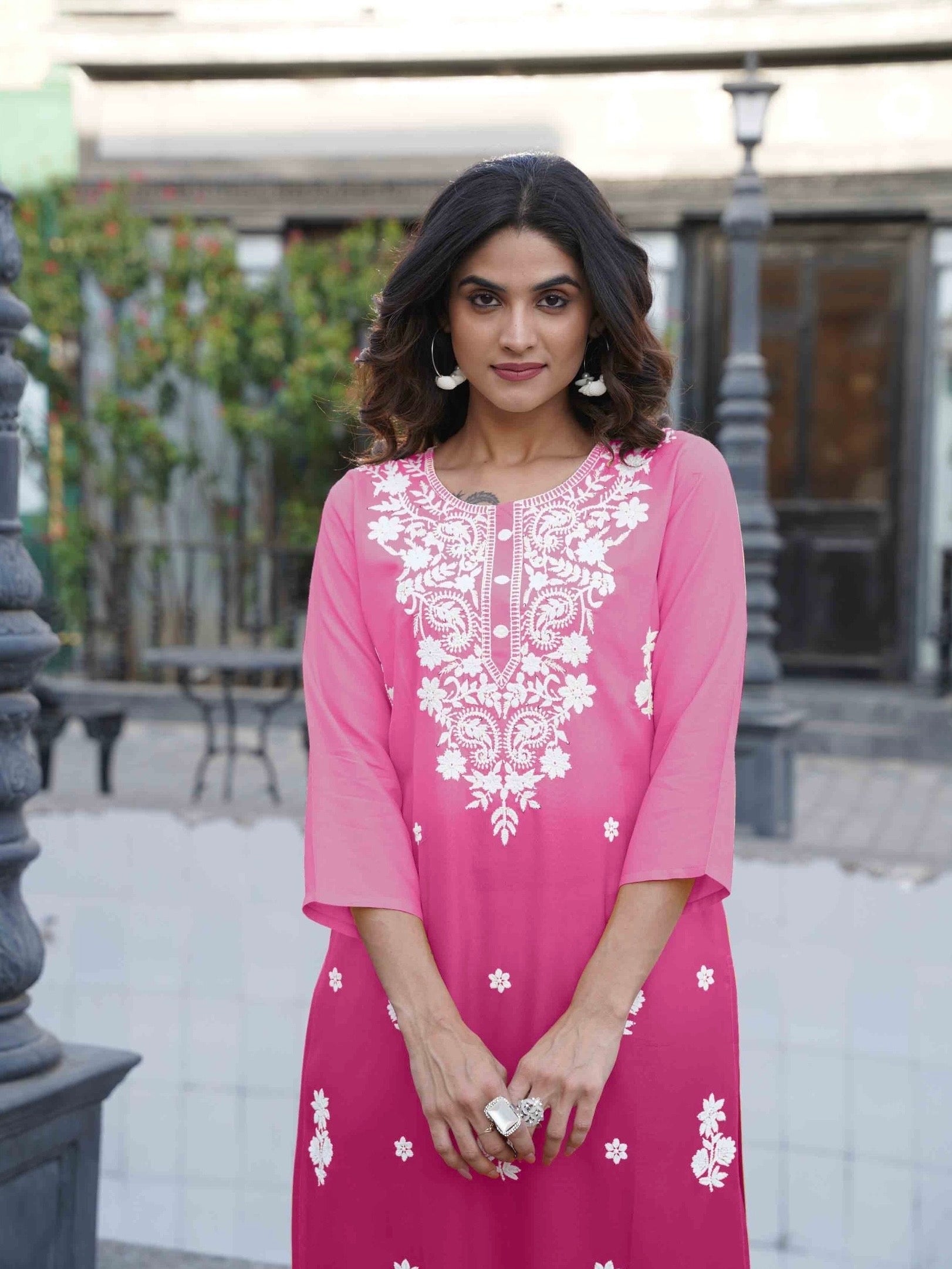 Premium Ombre Chikankari Kurta Geetha Creation