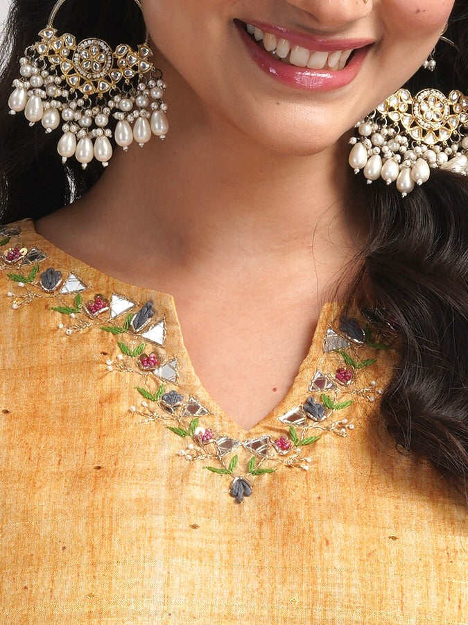 Haldi Mehendi Special Yellow with Floral Ready to Wear Salwar Set Geetha Creation