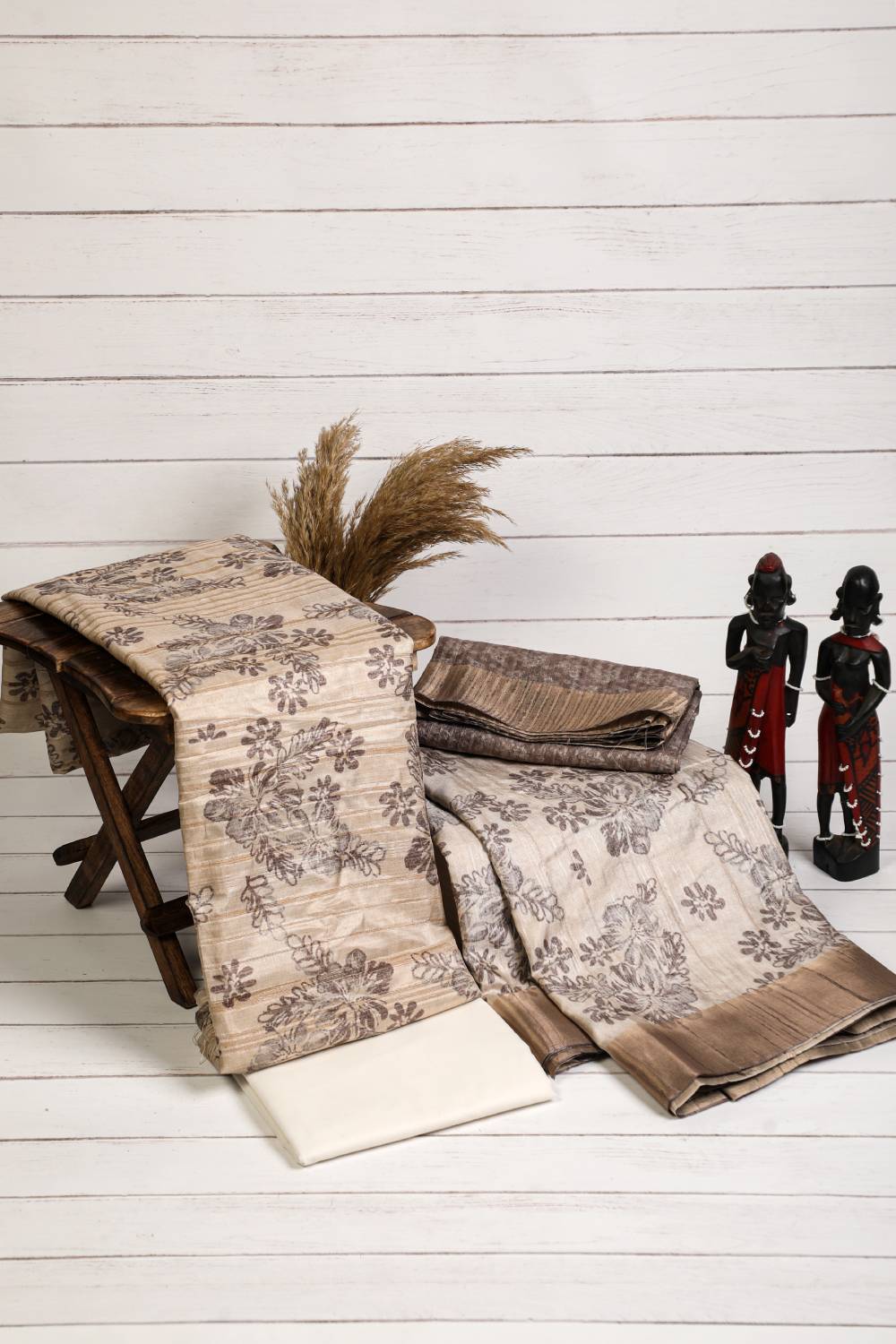 Botanical Bliss Gray Couple Outfits Geetha Creation