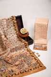 Apricot Floral Purely Handloom Semi Tussar Two Piece Set