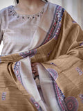 Pink with Chikoo Madhubani Ready to Wear Silk Kurti Set Geetha Creation