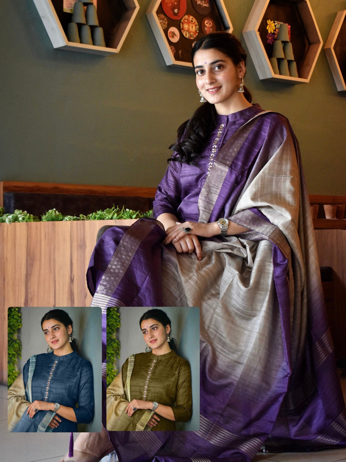 Luxurious Lavender Ready to Wear Silk Kurti Set Geetha Creation