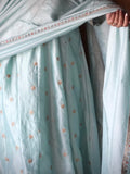 Milky Blue Maharani Soft Silk Anarkali Dress Geetha Creation