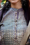 Purple with Chikoo Ready to Wear Silk Kurti Set