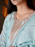 Milky Blue Maharani Soft Silk Anarkali Dress Geetha Creation