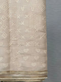 Vanilla Soft Satin Saree with Fusion Embroidery CSE Geetha Creation