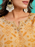 Rustic Red Ikat Cotton Silk Ready to Wear Silk Kurti Set Geetha Creation