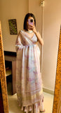 Lilac Vineyard Floral Radiant Satin Saree CSB1 Geetha Creation