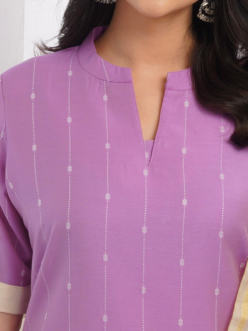 Silken Grace Ready to Wear Cotton Silk Kurta Set Geetha Creation
