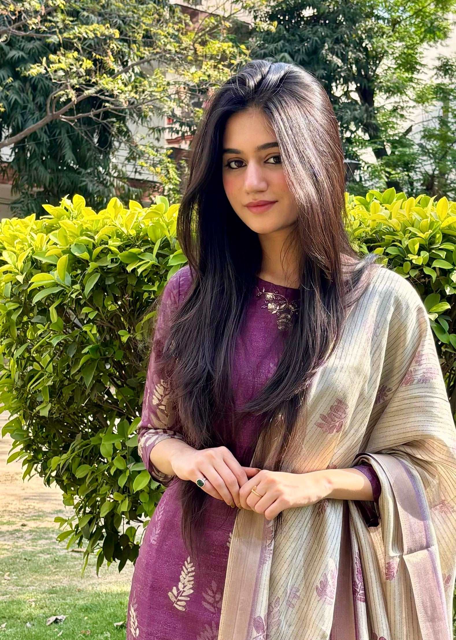 Luxurious Wine Floral Ready to Wear Silk Kurti Set