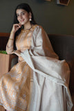 Pretty Pink Soft Tussar A-Line Ready to Wear Kurti Set Geetha Creation