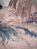 Pastel Art Piece Brown Canvas in Tussar Tissue Crushed Saree Geetha Creation