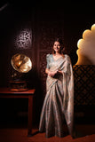 Teal Blue Enchanted Spectrum Radiant Satin Saree CSB1 Geetha Creation