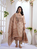 Rustic Beige Ready To Wear Silk kurta Set