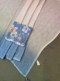 Pastel Ombre Linen saree with Blue Floral Blouse