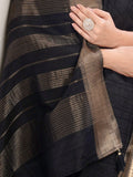 Pure Black With Copper Glow Tussar Silk Saree Geetha Creation