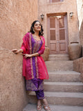 Vibrant Violet with Rani Ready to Wear Silk Kurti Set Geetha Creation