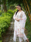 Floral Printed Georgette Kurta Set with Dupatta